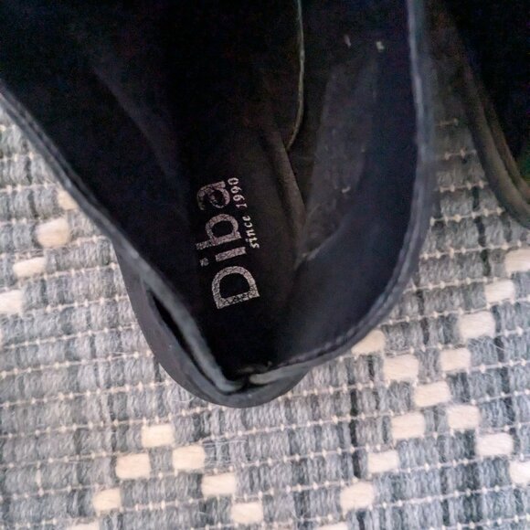 Diba Black Leather Lace-Up Ankle Boots Size 7 - Picture 4 of 4